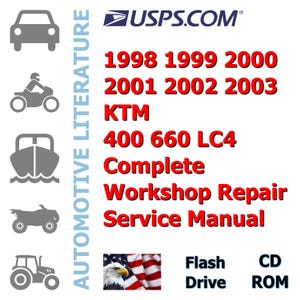 1998 1999 2000 2001 2002 2003 KTM 400 660 LC4 Factory Complete Workshop Repair Service Shop Manual