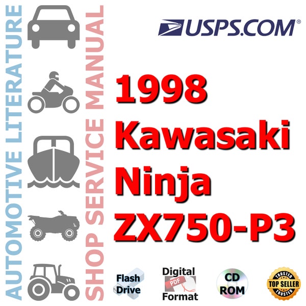 1998 Kawasaki Ninja ZX750-P3 Complete Technical Manual