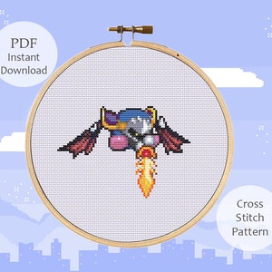 Meta Knight Kirby Cross Stitch Pattern - PDF Instant Download