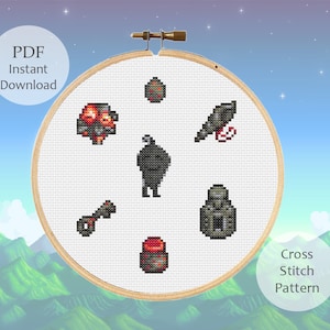 Stardew Valley Happy Krobus Cross Stitch Pattern - PDF Instant Download Cute Valentine's