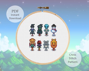 Stardew Valley RareCrow Collection Cross Stitch Pattern - PDF Download