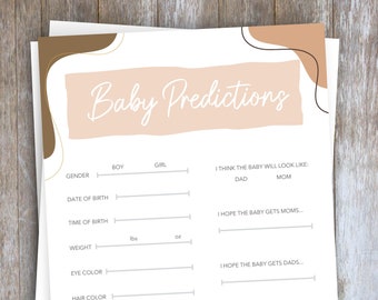 Druckbare Babyparty-Vorhersagebogen