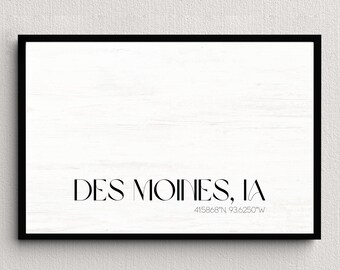 Minimalistic City Poster - Des Moines
