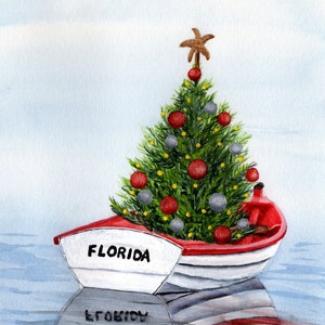 Florida Boat Christmas Cards