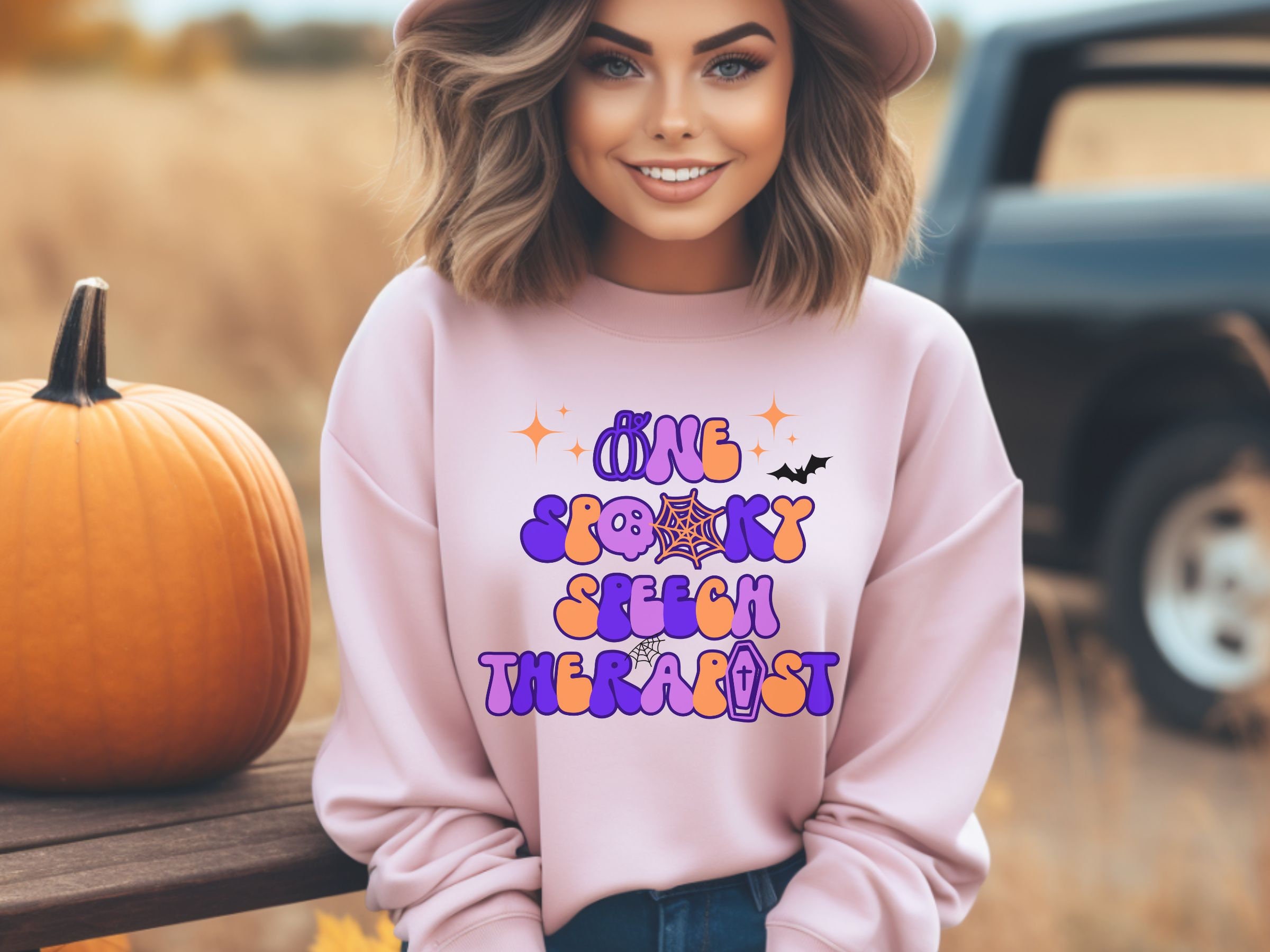 Discover Spooky Speech Therapist Crewneck Sweatshirt, Funny Halloween Shirt for Spooky Season, Gift for Speech Pathologist, Funny Gift for SLP/ ST