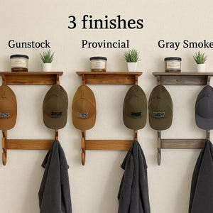 Farmhouse Coat Rack with Shelf – Rustic Reclaimed Wood Hat & Coat Hooks – Handmade Entryway Wall Rack