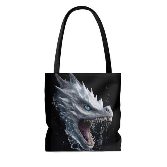 White Dragon Tote Bag - Etsy