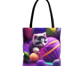 Süße Yarn Kitty Einkaufstasche