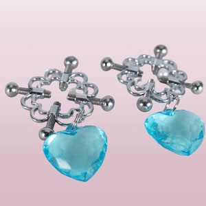 A Pair of Adjustable Non-Piercing Nipple Rings With Diamond Pendant For Women&#39;s Gift