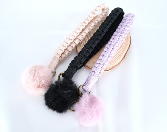 Handmade Wristlet Keychain Macrame Wristlet Macrame Keychain Phone Strap Boho Macrame Lanyard Wristlet Keychain Boho Accessory Best Gift