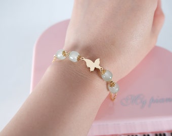 Crystal Beads Bracelet Adjustable Bracelet Dainty Amethyst Crystal Bracelet for Women Gemstone Bracelets Gifts for Her