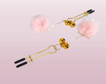 Nipple Clamp With Small Plush Ball Pendant For Women Cute Nipple Jewelry