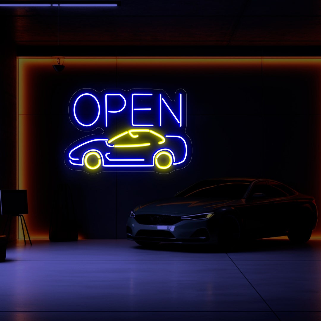 Personalized Garage Neon Sign Mechanic Garage Sign Auto Garage Sign