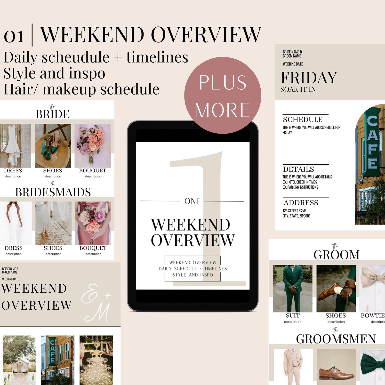 50+ Pages Digital Wedding Day Itinerary Binder Template | Edit on Canva ...