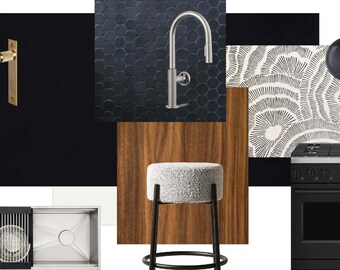 TENNESSEE WHISKEY - Luxury Gourmet Kitchen Design | Sultry Mood Board + Full Drawings, Specs & Samples | Smooth Artistic Maximal Minimalism
