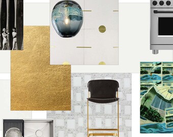 ONCE upon a TIME in MIAMI - Luxe Kitchen Design | Gourmet | Mood Board + Buildable Drawings, Specs & Samples | Artistic Maximal Minimalism