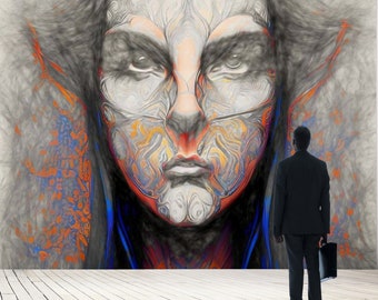 Fine Art Mural "She 5 (Visit from the Spirit World" 2023 by Digital Art Pioneer Steve Sherrell Custom Formatted; Vinyl HD