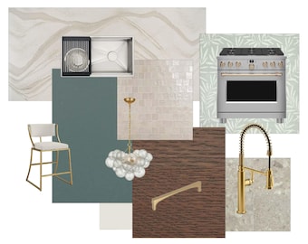 ROME OVERNIGHT | Luxury Kitchen Design | Jazz & Oyster Inspired | Mood Board + Full Drawings*Specs*Samples | Artistic Maximal Minimalism