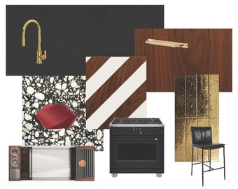 I CAN TELL - Rock & Roll Kitchen Design | White Stripes-Inspired Mood Board + Full Drawings*Specs*Samples | Artistic Maximal Minimalism
