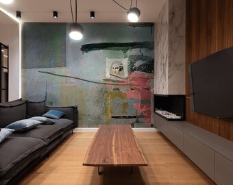 Fine Art Mural Limited Edition "Rauschenberg-Johns Mashup" by Digital Art Pioneer Steve Sherrell Custom Formatted; Vinyl HD or SmartStick