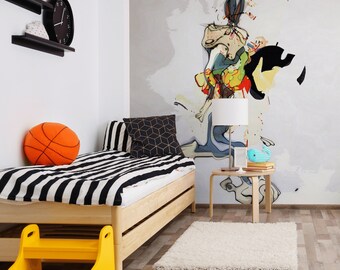 Fine Art Mural Limited Edition "Merger" by Digital Art Pioneer Steve Sherrell Custom Formatted; Vinyl HD or SmartStick: Bugs Bunny, Cartoon