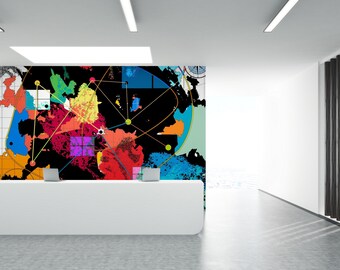 Fine Art Mural Limited Edition "Navigating the New Social World" by Digital Art Pioneer Steve Sherrell Custom Formatted; Vinyl HD/SmartStick
