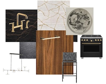 WHERE ROMANCE LIVES - Japan-Inspired Gourmet Kitchen Design | Mood Board + Drawings, Specs & Samples | Artistic Maximal Minimalism