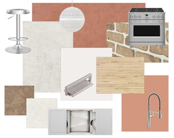 DELLA TERRA - Chill Vibes Gourmet Kitchen Design | Desert-Inspired Mood Board + Full Drawings, Specs & Samples | Artistic Maximal Minimalism