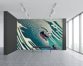 Fine Art Mural "A View From Wonderland" 2023 by Digital Art Pioneer Steve Sherrell Custom Formatted; Vinyl HD - Tattoo, Japanese, Monster