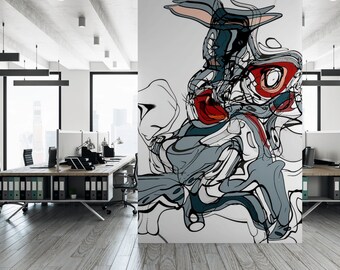 Fine Art Mural Limited Edition "Wabbit" by Digital Art Pioneer Steve Sherrell Custom Formatted; Vinyl HD or SmartStick: Bugs Bunny, Cartoon