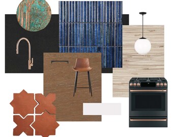RHAPSODY of a COPPER MOON - Luxury Kitchen Design | Celestial-Inspired Mood Board + Drawings, Specs & Samples | Artistic Maximal Minimalism
