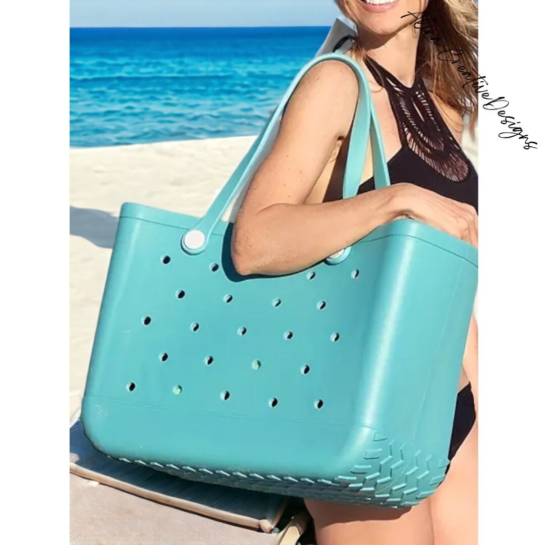 L Punched Bogg Bag Waterproof Summer Water Park Sea Organizer Storage  Shoulder Handbags Large Women's Stock Beach Bogg Bags