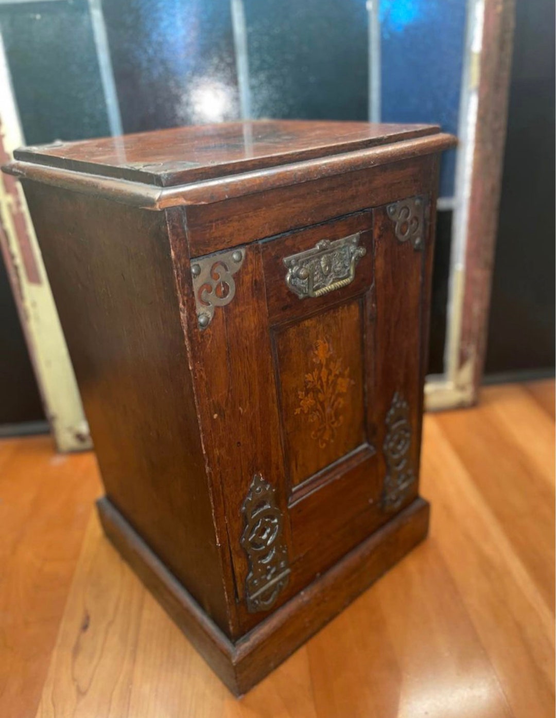 Antique Wood Coal Box Etsy