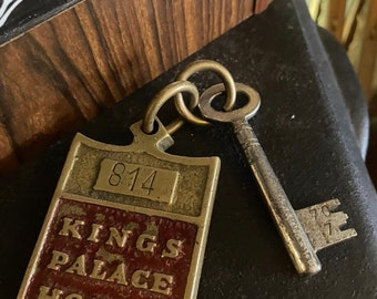 Antique brass hotel key