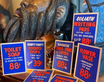 Vintage board store signs