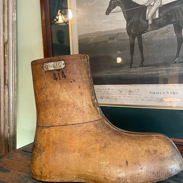 antique wooden boot form