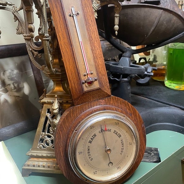Antique Barometer and Thermometer Etsy