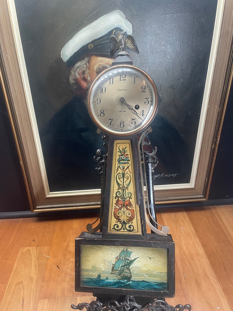 Ingraham 8 Day Banjo Clock not Working Etsy