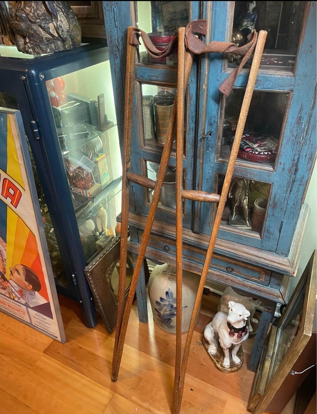 Antique 4 Foot Wood Crutches Etsy