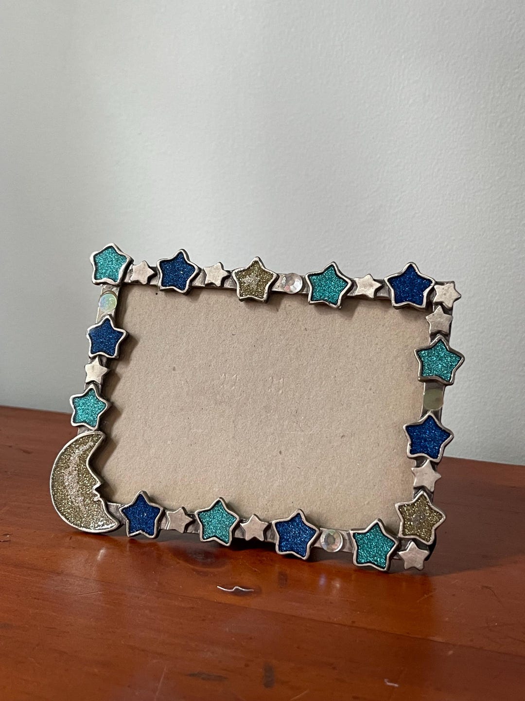 Vintage Celestial Star Moon Picture Frame: Glitter Cosmic Astrology ...