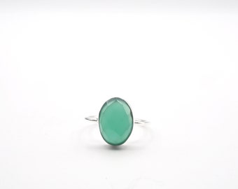 Green Onyx Silver  Ring, 925 Sterling Silver Ring, Silver Ring