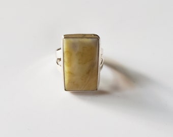 Serpentine Silver Ring, Silver Ring, Silver Jewelry (SR-86)