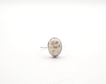 Bague en argent sterling 925 avec quartz fumé, bague en quartz fumé, bague délicate