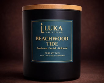 Beachwood Tide Candle: Luxury Scented Soy Wax Candle