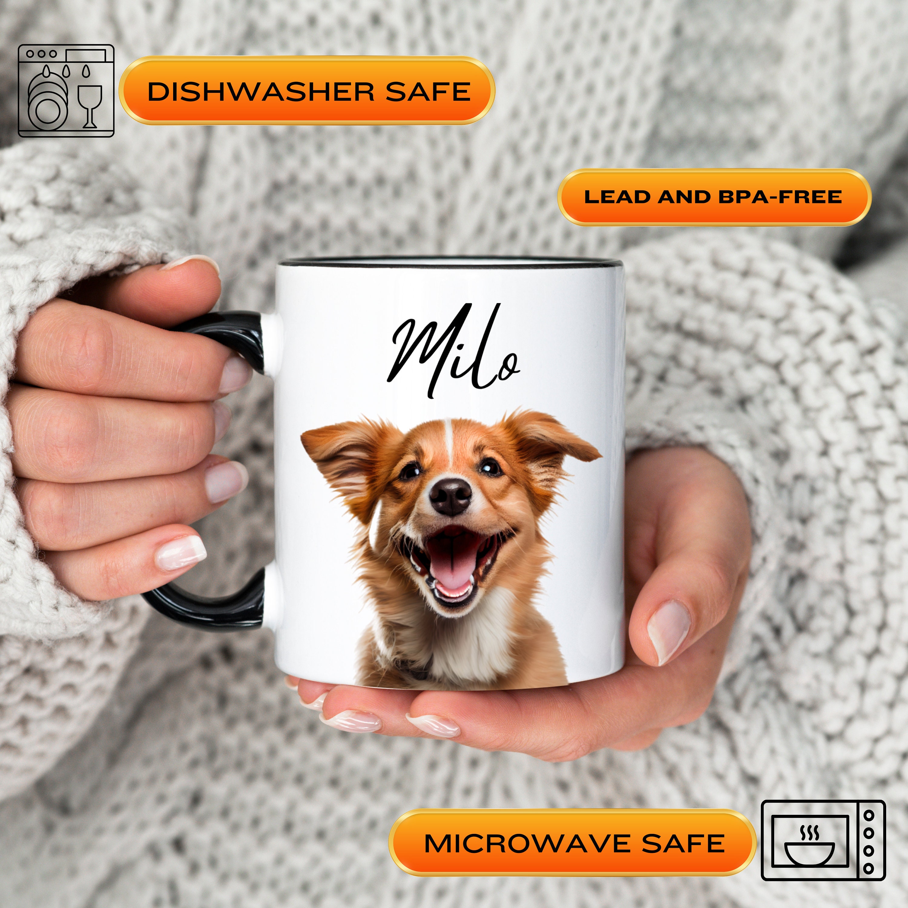 Personalized Pet Mug Using Pet Photo Name Custom Dog Mug Dog Coffee Cup ...