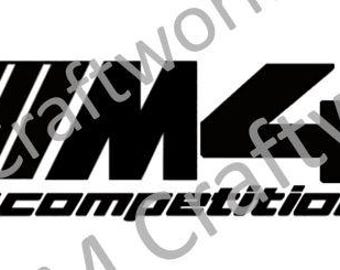M4 Competition Logo: hand drawn vector file JPG, SVG (digital download)