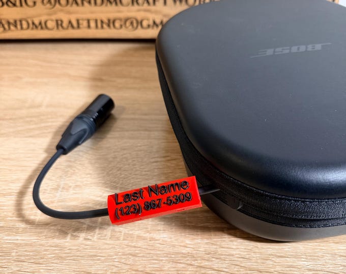 Featured listing image: Personalized Aviation Headset identification tag, Compatible with Bose, David Clark & most aviation headsets