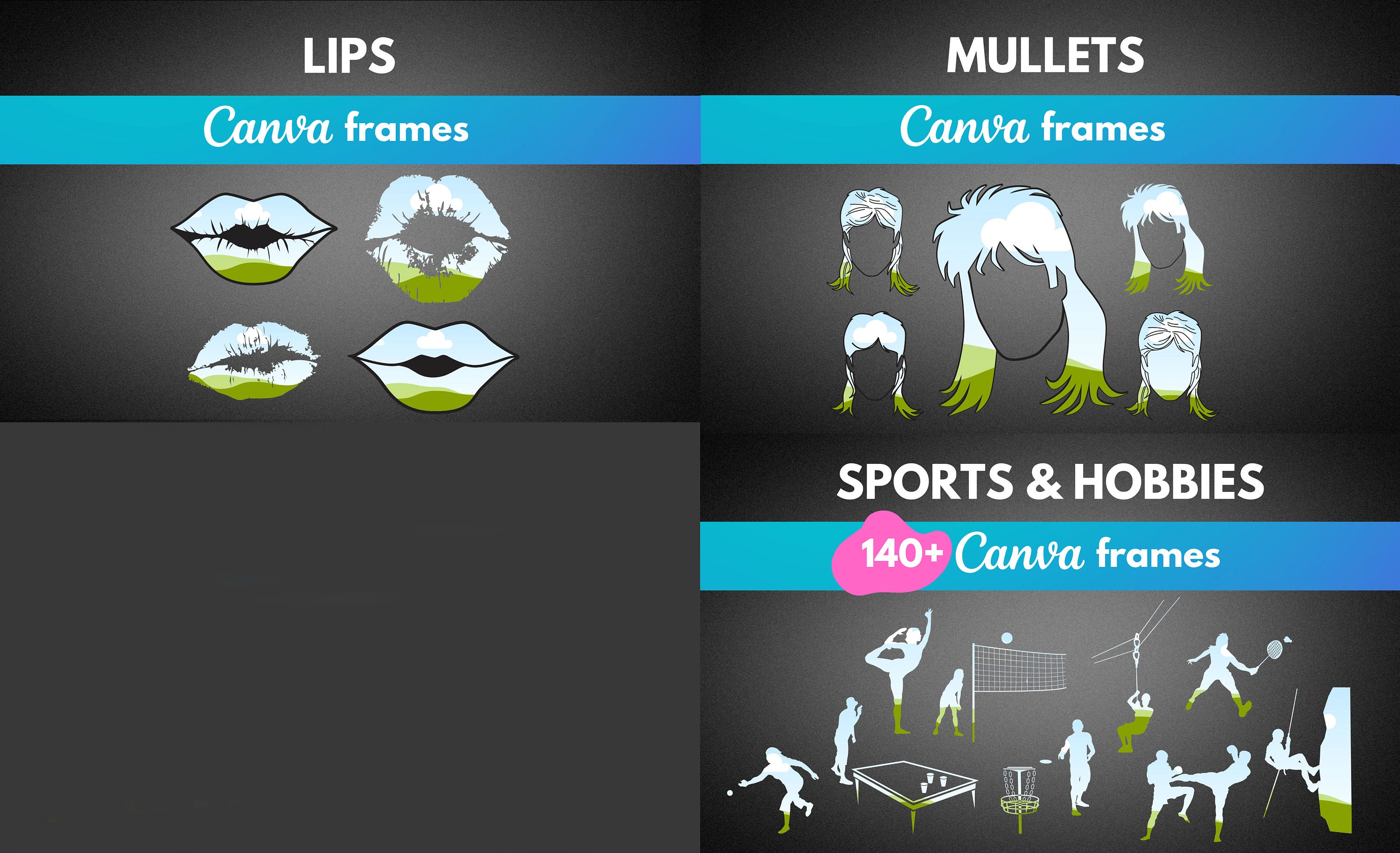 Canva Frames Template Bundle of Entire Etsy Store. Best Canva Frames ...