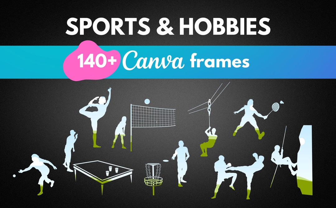 Sports & Hobbies Canva Frames Template Bundle | Drag and Drop Photo PNG ...