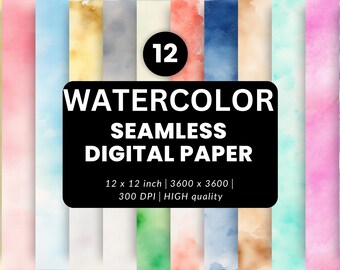 12 Watercolor Texture Digital Papers Commercial Use Instant Download Watercolour Digital Paper Pack Digital Watercolor Digital Papers
